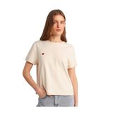 Dilvin Bisiklet Yaka Pamuklu Basic T-shirt, 40, 101A30584, Taş, Kadın