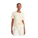 Dilvin Bisiklet Yaka Pamuklu T-shirt, 38, 101A31763, Açık Sarı, Kadın