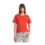 Dilvin Bisiklet Yaka Pamuklu T-shirt, 38, 101A31763, Kırmızı, Kadın