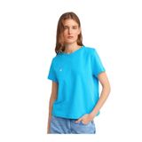 Dilvin Bisiklet Yaka Pamuklu T-shirt, 40, 101A30584, Turkuaz, Kadın
