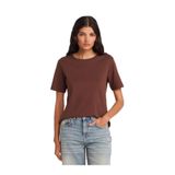 Dilvin Bisiklet Yaka Pamuklu T-Shirt, 40, 101A31763, Açık Kahve, Kadın