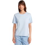 Dilvin Bisiklet Yaka Pamuklu T-Shirt, 40, 101A31763, Açık Mavi, Kadın