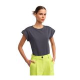 Dilvin Bisiklet Yaka Penye T-shirt, 36, 101A03504, Antrasit, Kadın
