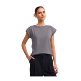 Dilvin Bisiklet Yaka Penye T-shirt, 36, 101A03504, Füme, Kadın