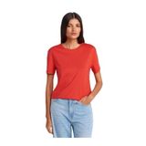 Dilvin Bisiklet Yaka T-shirt, 36, 101A31791, Kırmızı, Kadın