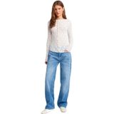 Dilvin Boru Paça Denim Pantolon, 36, 101A71790, Mavi, Kadın