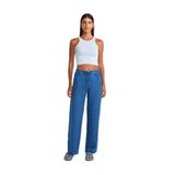Dilvin Çizgili Lyocell Denim Pantolon, 36, 101A72022, Lacivert, Kadın