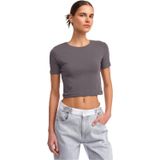 Dilvin Crop T-shirt, 36, 101A30124, Füme, Kadın