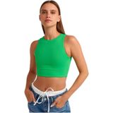 Dilvin Crop Top Bluz, 36, 101A20902, Yeşil, Kadın