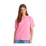 Dilvin Dekoratif Dikişli Bisiklet Yaka T-shirt, 36, 101A30312, Pembe, Kadın