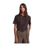 Dilvin Dekoratif Dikişli Bisiklet Yaka T-shirt, 40, 101A30312, Koyu Kahve, Kadın