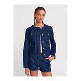 Dilvin Dört Cepli Kısa Denim Mont, 36, 101A65365, Lacivert, Kadın