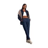 Dilvin Duble Paça Kemerli Denim Pantolon, 34, 101A71724, Lacivert, Kadın