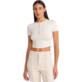Dilvin Düğme Detaylı Crop Top Bluz, 38, 101A31647, Taş, Kadın