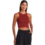 Dilvin Fitilli Crop Top Bluz, 40, 101A21104, Açık Bordo, Kadın