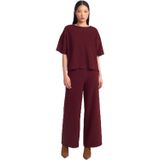 Dilvin Fitilli Geniş Paça Pantolon, 36, 101A71833, Bordo, Kadın