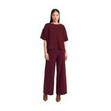 Dilvin Fitilli Geniş Paça Pantolon, 40, 101A71833, Bordo, Kadın