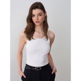 DILVIN Fitilli Ribana Basic Top Kadın İnce Askılı Yazlık Günlük Bluz