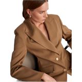 Dilvin Fitted Kesim Vatkalı Blazer Ceket, 38, 101A60774, Camel, Kadın