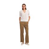 Dilvin Geniş Paça Tencel Pantolon, 38, 101A71535, Haki, Kadın