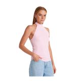 Dilvin Halter Bağlamalı Yaka Fitilli Triko Bluz, Standart, 101A10798, Pembe, Kadın