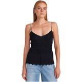 Dilvin İnce Dokulu Triko Askılı Bluz, Standart, 101A10792, Siyah, Kadın