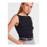 Dilvin Kadın 31589 Büzgülü Kayık Yaka Top Siyah bluz-101A31589