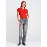 Dilvin Kadın Kar Yıkama Denim Antrasit Mom Jeans Pantolon - 71772