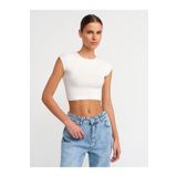 Dilvin Kadın Pamuk ve Modal Karışımlı Crop Top T-shirt - 30528