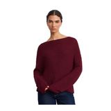 Dilvin Kayık Yaka Basic Triko Kazak, Standart, 101A10804, Bordo, Kadın
