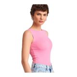Dilvin Kayık Yaka Kolsuz Top T-Shirt, 36, 101A20868, Pembe, Kadın