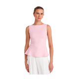 Dilvin Kayık Yaka Peplum Bluz, 36, 101A21001, Toz Pembe, Kadın