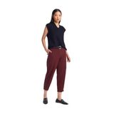 Dilvin Kemerli Crop Pantolon, 36, 101A71590, Bordo, Kadın