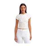 Dilvin Kısa Kollu Basic T-Shirt, 36, 101A30636, Ekru, Kadın
