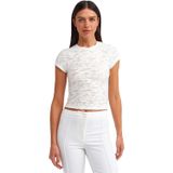 Dilvin Kısa Kollu Basic T-Shirt, 38, 101A30636, Ekru, Kadın