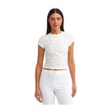 Dilvin Kısa Kollu Basic T-Shirt, 40, 101A30636, Ekru, Kadın