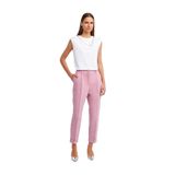 Dilvin Kıvrık Paça Düz Fit Pantolon, 36, 101A71270, Pembe, Kadın