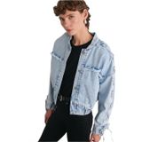 Dilvin Kolları Zımbalı Bomber Denim Mont, 38, 101A65367, Mavi, Kadın