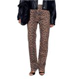 Dilvin Leopar Desenli%100 Pamuk Jean Pantolon, 36, 101A72078, Camel, Kadın