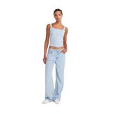 Dilvin Lyocell Rahat Kesim Denim Pantolon, 38, 101A72010, Mavi, Kadın