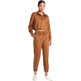Dilvin Manşetli Jogger Süet Pantolon, 36, 101A71594, Taba, Kadın