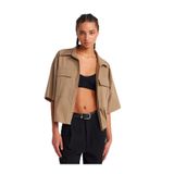 Dilvin Oversize Cepli Gömlek, 36, 101A50495, Camel, Kadın