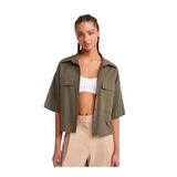 Dilvin Oversize Cepli Gömlek, 40, 101A50495, Haki, Kadın