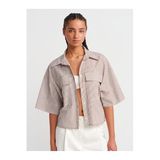 Dilvin Oversize Cepli Kahverengi Gömlek, 40, 101A50495, Kahve, Kadın