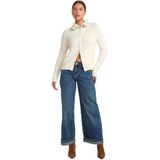 Dilvin Paçası Kıvrık Geniş Kesim Denim Pantolon, 36, 101A71743, Mavi, Kadın
