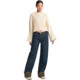 Dilvin Paçası Kıvrık Tintli Denim Pantolon, 36, 101A71763, Tint, Kadın