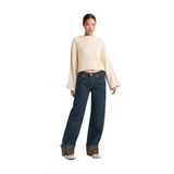 Dilvin Paçası Kıvrık Tintli Denim Pantolon, 38, 101A71763, Tint, Kadın