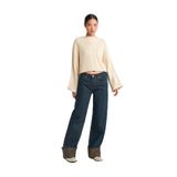 Dilvin Paçası Kıvrık Tintli Denim Pantolon, 40, 101A71763, Tint, Kadın