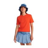 Dilvin Pamuklu Bisiklet Yaka T-shirt, 36, 101A31069, Kırmızı, Kadın