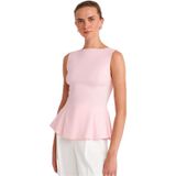 Dilvin Peplum Bluz Toz Pembe, 36, 101A50281, Toz Pembe, Kadın